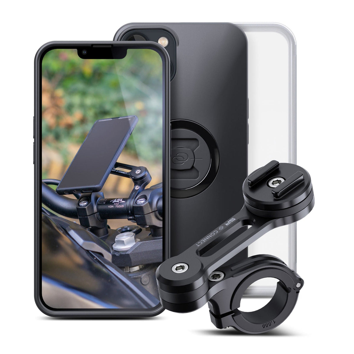 SP CONNECT Handyhalterung Motorrad, Universeller Handyhalter für Motorrad  Bike Moped Roller, Zubehör für alle Smartphone Handys wie iPhone Samsung
