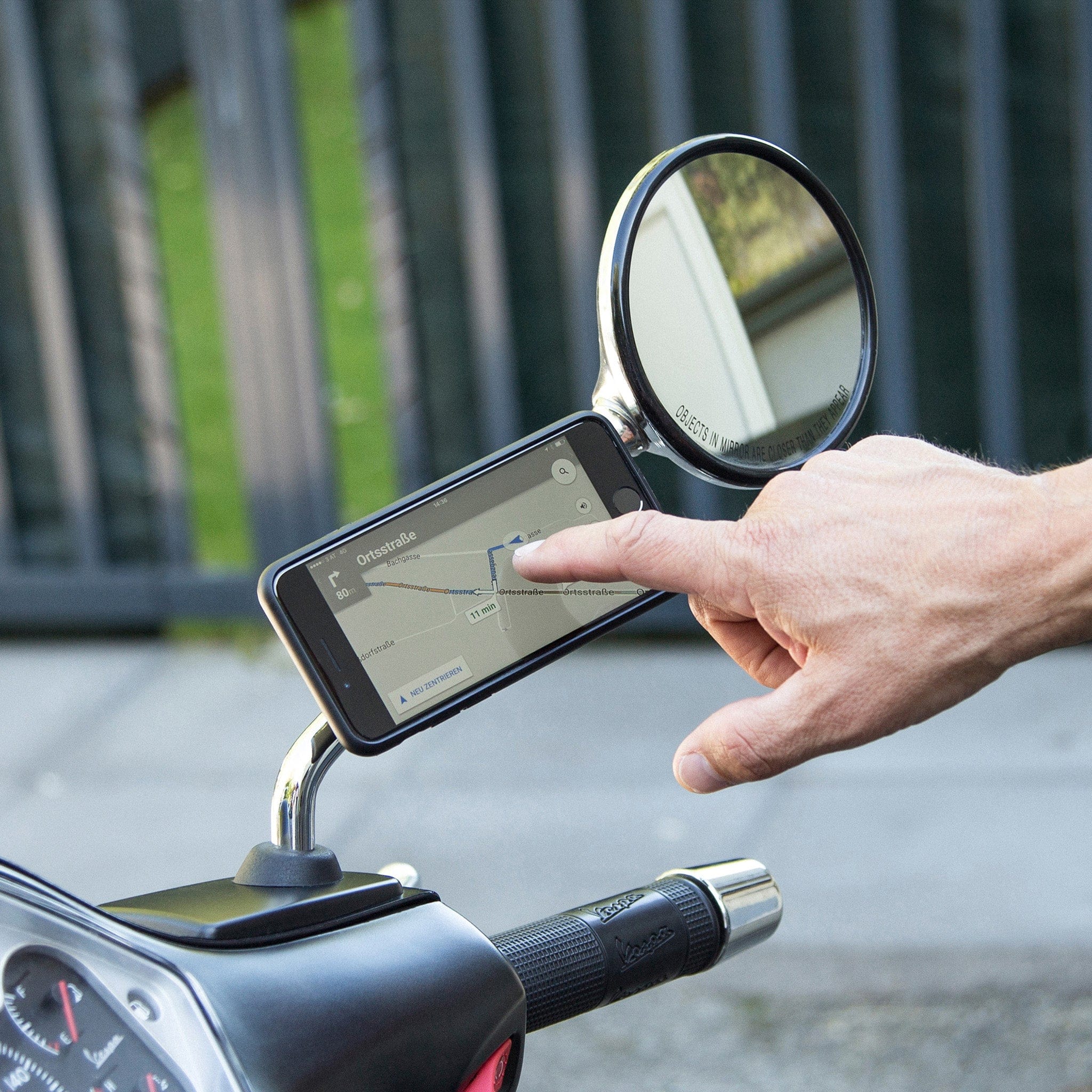 Faneam Universal Motorrad Handyhalterung Wasserdicht Smartphone Halterung  Handy Motorrad Rückspiegel Anti-Shake Halter Handy Motorrad Handyhalter mit